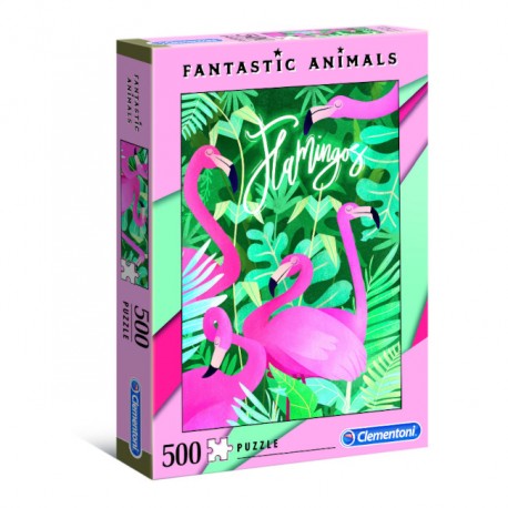 Puzzle 500 elementów Fantastyczne Zwierzęta Flamingi 35067
