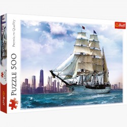 Puzzle 500el. Żaglowiec na tle Chicago 37120