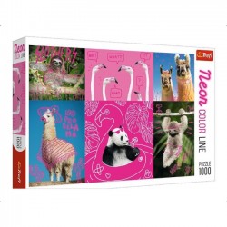 Puzzle 1000 el. Neon Color Line  Szalone Zwierzaki 10594