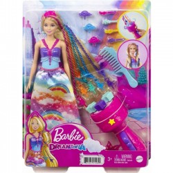 Barbie Lalka Dreamtopia Księżniczka Zakręcone Pasemka GTG00